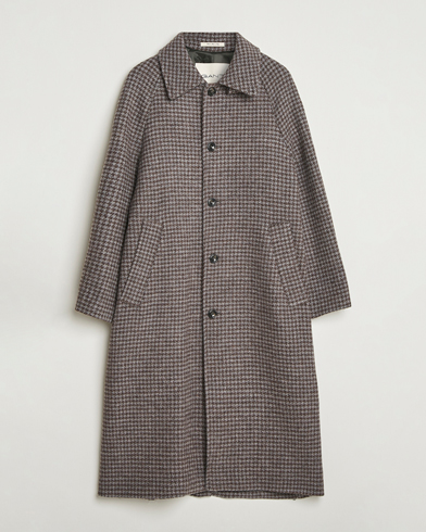 Herre | GANT | GANT Wool Balmacaan Houndstooth Coat Deep Brown