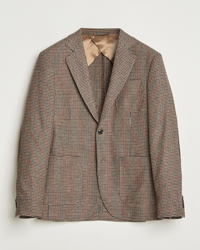 Herre | GANT | GANT Wool Houndstooth Blazer Light Taupe
