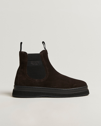Herre | GANT | GANT Blistown Shearling Suede Chelsea Boot Espresso Brown