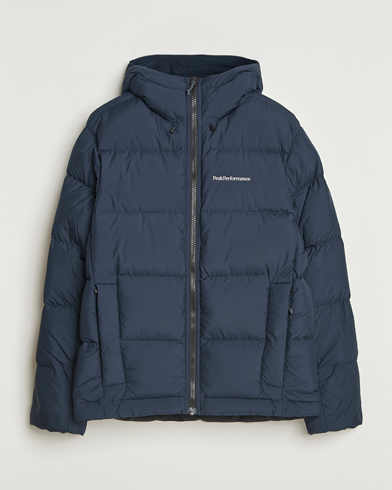Peak Performance Rivel Down Hooded Jacket Blue Shadow – Blå