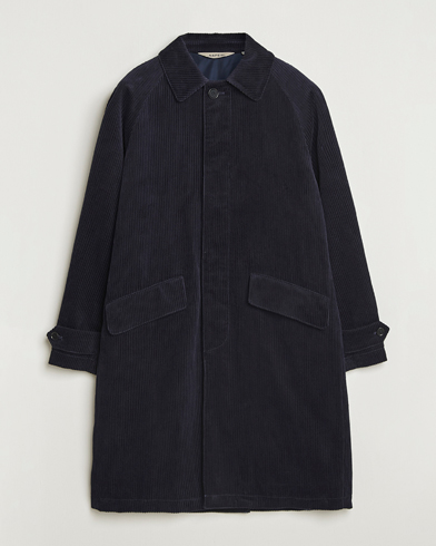 Aspesi Corduroy Raglan Coat Navy – Blå