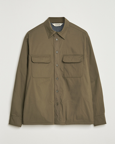 Aspesi Lined Nylon Shirt Jacket Olive – Grønn