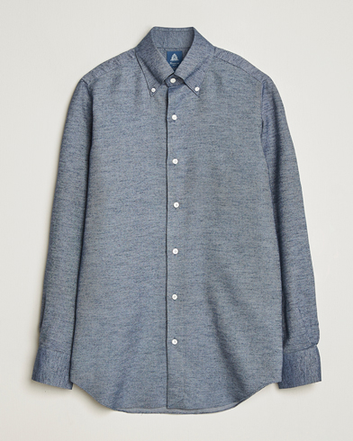 Herre | Finamore Napoli | Finamore Napoli Milano Slim Cashmere BD Shirt Dark Blue