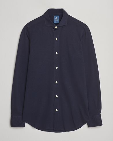 Herre | Finamore Napoli | Finamore Napoli Cotton/Cashmere Jersey Polo Navy