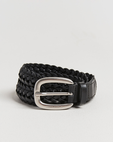 Golden Goose Woven Belt Black Calf – Svart