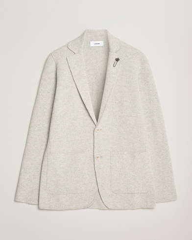 Herre | Lardini | Lardini Knitted Wool Blazer Light Grey
