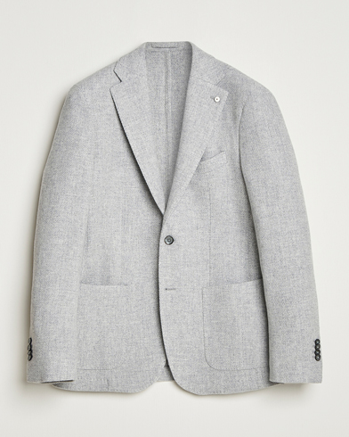Herre | L.B.M. 1911 | L.B.M. 1911 Jack Fly Knitted Wool Blazer Light Grey
