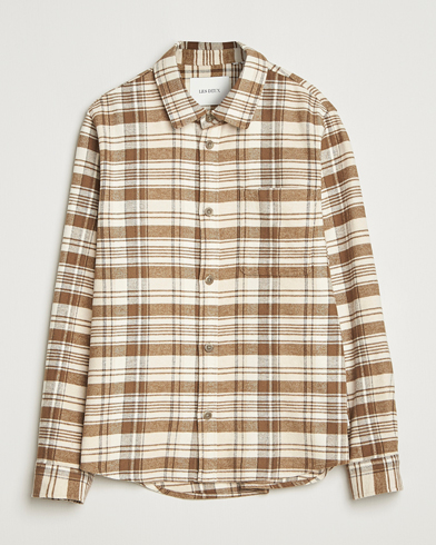 LES DEUX Lennon Check Overshirt Irish Cream – Beige