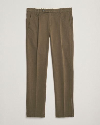 Herre | Massimo Alba | Massimo Alba Ionio Pleated Moleskine Trousers Military