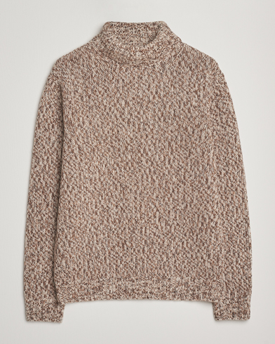 Herre | Oscar Jacobson | Oscar Jacobson Mika Heavy Wool/Cotton Rollneck Beige
