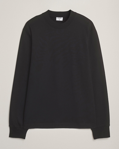 Herre | Filippa K | Filippa K Heavy Cotton Mock Neck Long Sleeve T-Shirt Black
