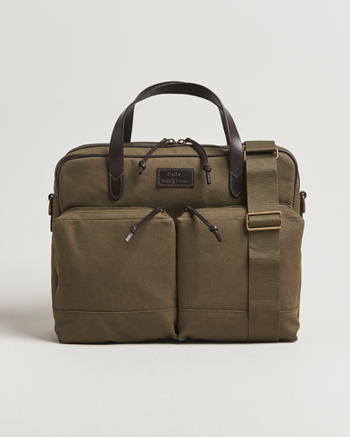 Herre | Polo Ralph Lauren | Polo Ralph Lauren Commuter Canvas Messenger Bag Defender Green/Brown