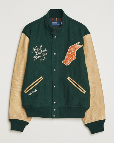 Herre | Polo Ralph Lauren | Polo Ralph Lauren Varsity Wool/Leather Bomber Jacket Churchill Green