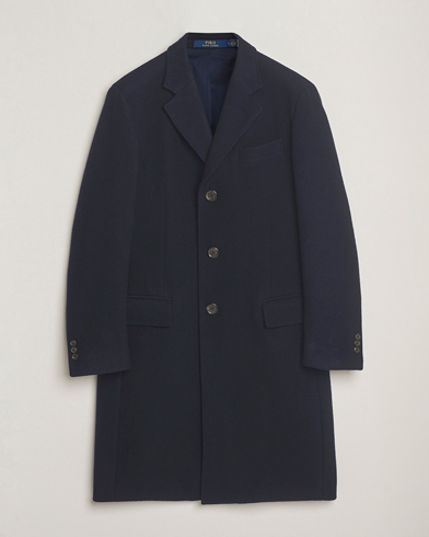 Herre | Polo Ralph Lauren | Polo Ralph Lauren Single Breasted Melton Coat Navy