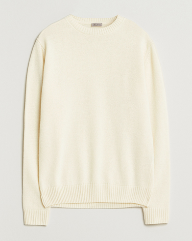 Herre | Stenströms | Stenströms Brushed Merino Crew Neck White