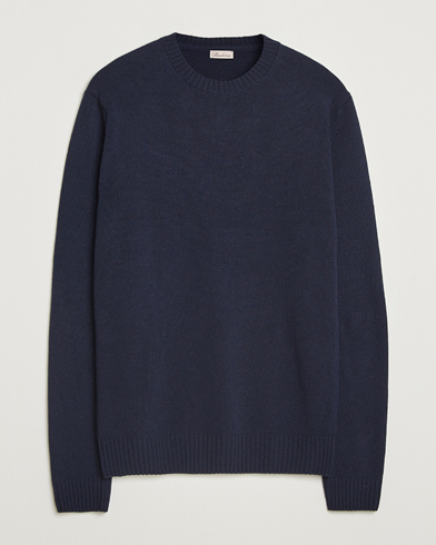Herre | Stenströms | Stenströms Brushed Merino Crew Neck Navy