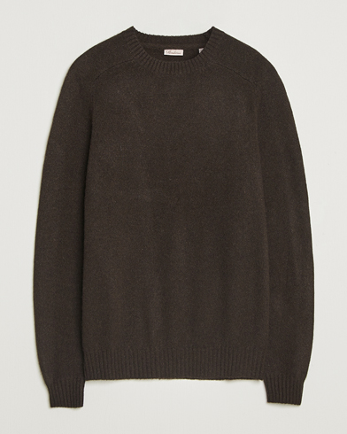 Herre | Stenströms | Stenströms Knitted Yak/Merino Crew Neck Brown