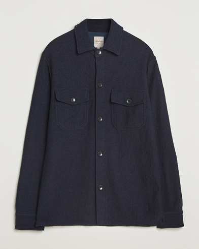 Herre | Stenströms | Stenströms Felted Wool Overshirt Navy