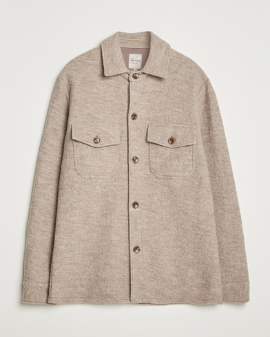 Herre | Stenströms | Stenströms Felted Wool Overshirt Beige