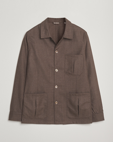 Herre | Stenströms | Stenströms Wool Overshirt Brown