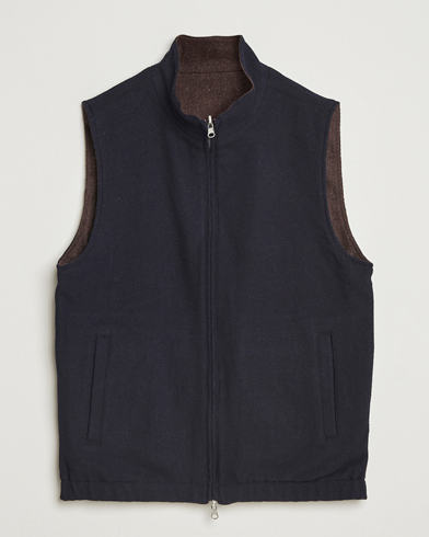 Herre | Stenströms | Stenströms Reversible Wool Vest Navy