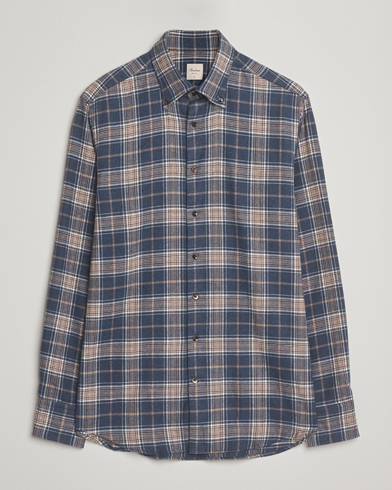 Herre | Stenströms | Stenströms Regular Fit Multi Check Flannel Shirt Blue/Brown