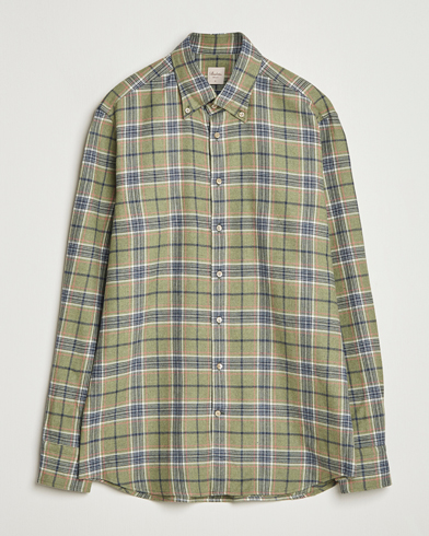 Herre | Stenströms | Stenströms Regular Fit Multi Check Flannel Shirt Green