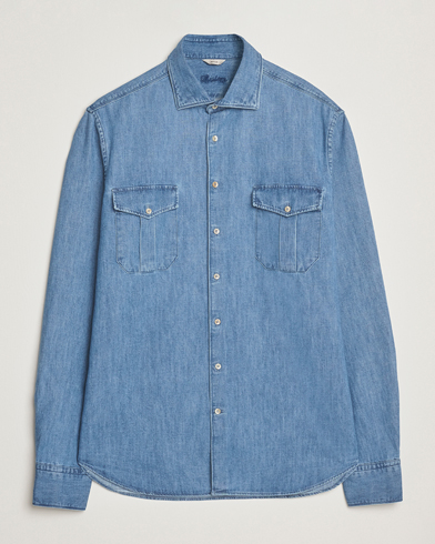 Herre | Stenströms | Stenströms Regular Fit Pocket Denim Shirt Blue