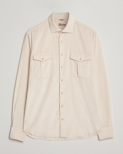 Herre | Stenströms | Stenströms Regular Fit Cord Pocket Shirt Beige