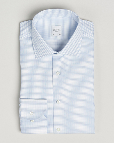 Herre | Stenströms | Stenströms Regular Fit Small Check Cut Away Shirt White