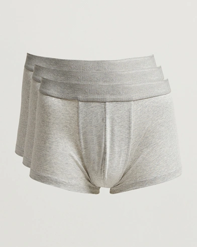 Sunspel 3-Pack Cotton Stretch Trunk Grey – Grå