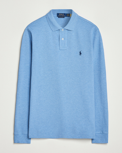 Herre | Polo Ralph Lauren | Polo Ralph Lauren Custom Slim Fit Long Sleeve Polo Soft Royal Heather