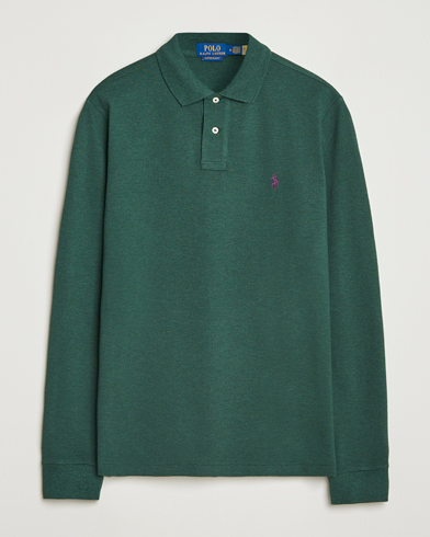 Herre | Polo Ralph Lauren | Polo Ralph Lauren Custom Slim Fit Long Sleeve Polo Scotch Pine Heather