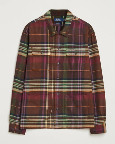 Herre | Polo Ralph Lauren | Polo Ralph Lauren Brushed Flannel Pocket Shirt Brown/Green