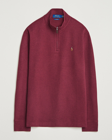 Herre | Polo Ralph Lauren | Polo Ralph Lauren Double Knit Jaquard Half Zip Sweater Wine Heather