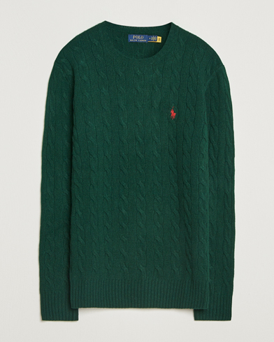 Herre | Polo Ralph Lauren | Polo Ralph Lauren Wool/Cashmere Cable Crew Neck Moss Agate