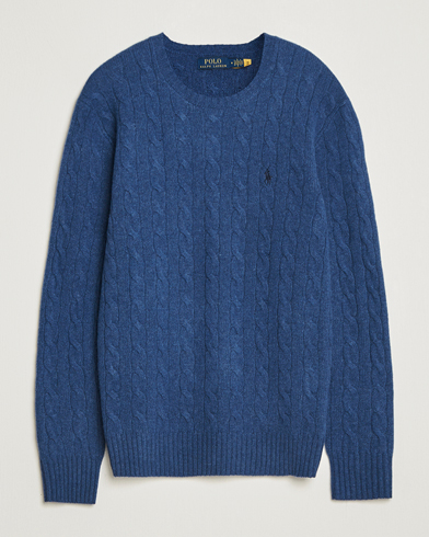 Herre | Polo Ralph Lauren | Polo Ralph Lauren Wool/Cashmere Cable Crew Neck Rustic Navy Heather