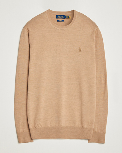 Herre | Polo Ralph Lauren | Polo Ralph Lauren Merino Crew Neck Pullover Camel Melange