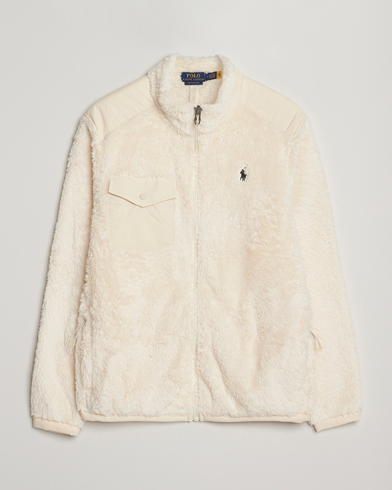 Herre | Polo Ralph Lauren | Polo Ralph Lauren Curly Hi-Pile Full Zip Andover Cream
