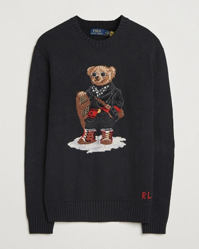 Herre | Polo Ralph Lauren | Polo Ralph Lauren Holiday Bear Cotton Sweater Polo Black