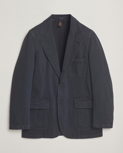 Herre | Drake's | Drake's MKI Heavy Cotton Twill Blazer Navy