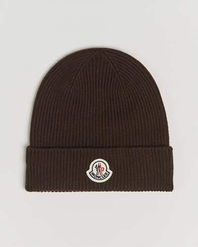 Herre | Moncler | Moncler Rib Wool Beanie Brown