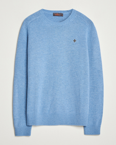 Herre | Morris | Morris Hertford Lambswool Merino Crew Neck Light Blue