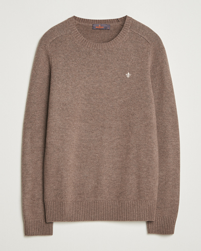 Herre | Morris | Morris Hertford Lambswool Merino Crew Neck Brown