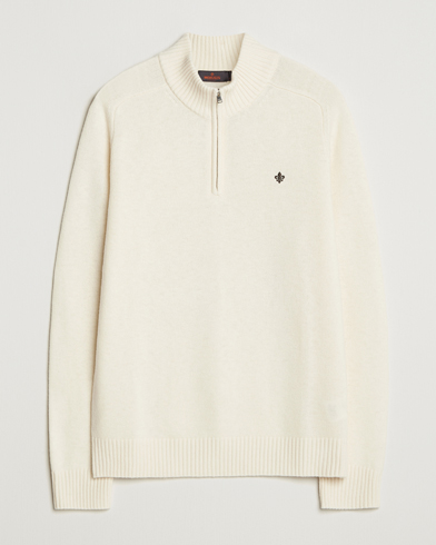 Herre | Morris | Morris Hertford Lambswool Merino Half Zip Off White