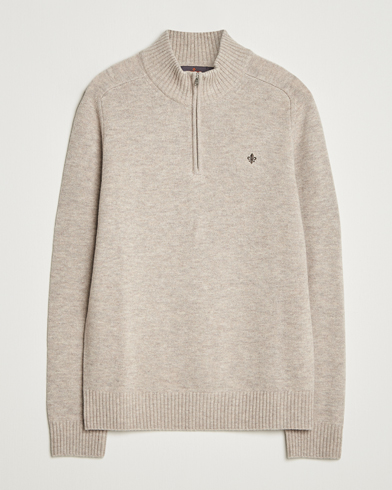 Herre | Morris | Morris Hertford Lambswool Merino Half Zip Khaki