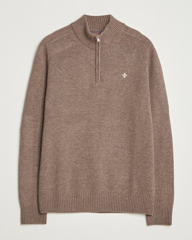 Herre | Morris | Morris Hertford Lambswool Merino Half Zip Brown