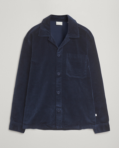 Herre | KnowledgeCotton Apparel | KnowledgeCotton Apparel Cotton Corduroy Overshirt Night Sky