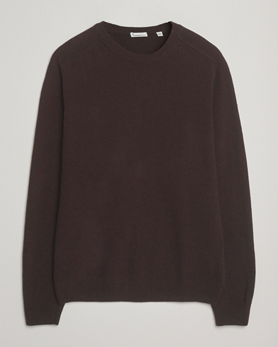 Herre | KnowledgeCotton Apparel | KnowledgeCotton Apparel Lambswool Roundneck Chocolate