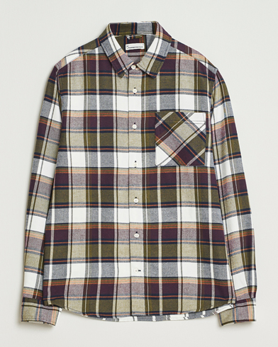 Herre | KnowledgeCotton Apparel | KnowledgeCotton Apparel Cotton Checked Flannel Shirt Green